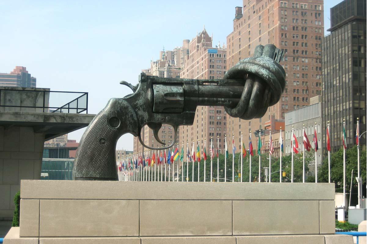 Symbolic anti-war sculpture by the United Nations building
